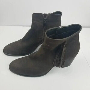 Ecco Danish Design Women's Brown Ankle Booties with Fringe EU 40